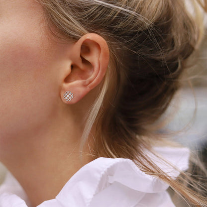 Silver Celtic Love Knot Stud Earrings for