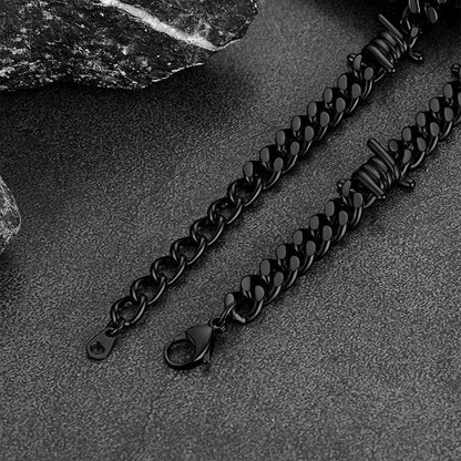 To My Barbed Wire Cuban Chain Choker Necklace Gift for Him