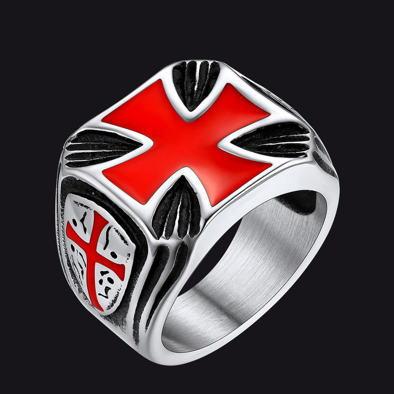 Christian Knights Templar Cross Ring for Stainless Steel