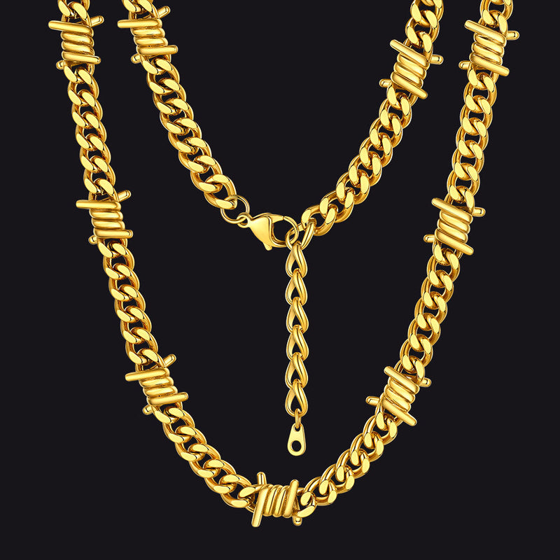 To My Barbed Wire Cuban Chain Choker Necklace Gift for Him