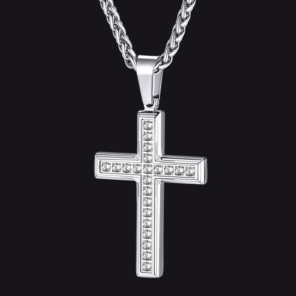 Diamond Cross Pendant Necklace for