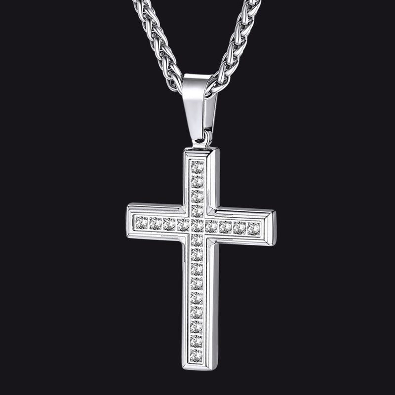Diamond Cross Pendant Necklace for