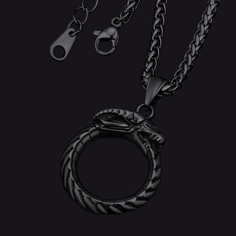 Dragon Circle Pendant Necklace for