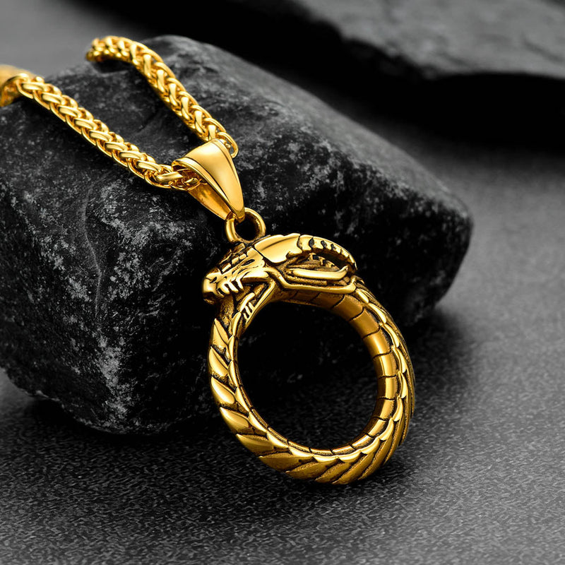 Dragon Circle Pendant Necklace for