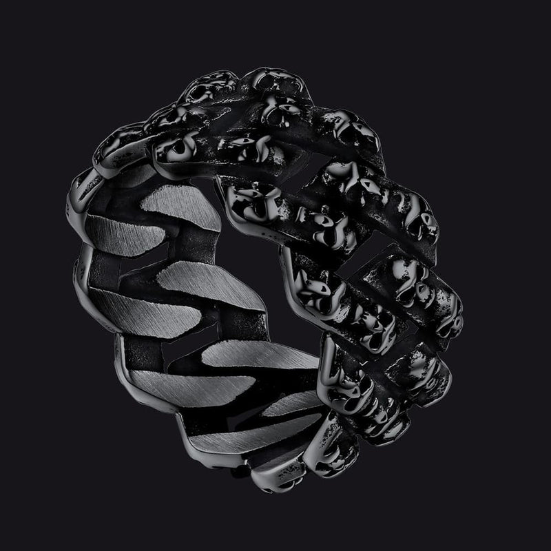 Stainless Steel Skull Chain Ring for