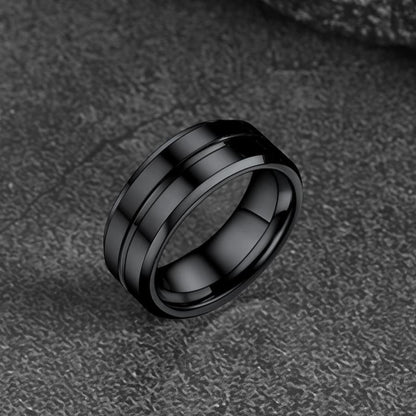 Grooved Tungsten Carbide Wedding Band Ring for 8mm