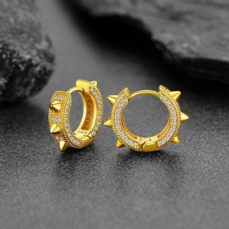 Punk Rivet Huggie Hoop Earrings for