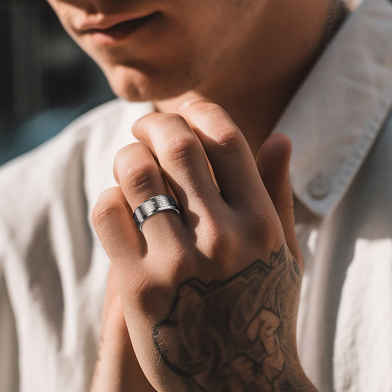 Christian Lord's Prayer Tungsten Carbide Band Ring for 8mm