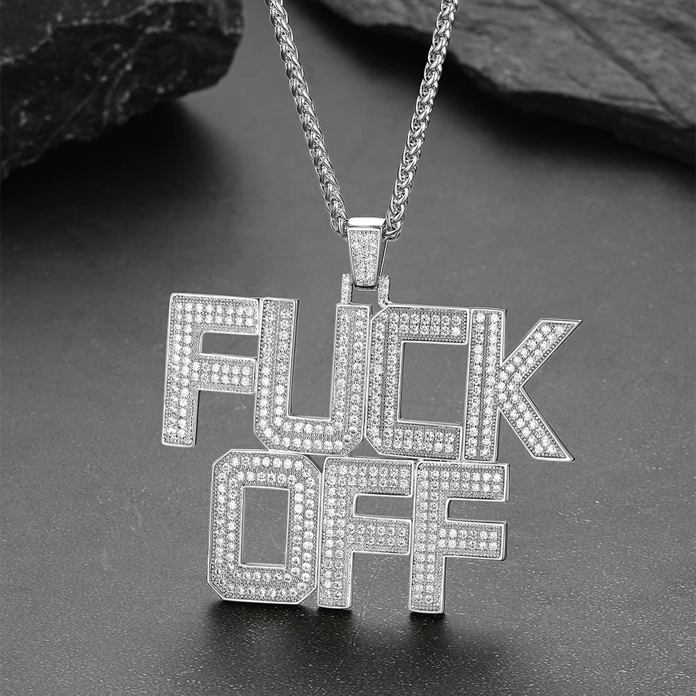 Faithheart F*ck Off Hip Hop Letter Pendant Necklace for