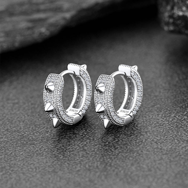 Punk Rivet Huggie Hoop Earrings for