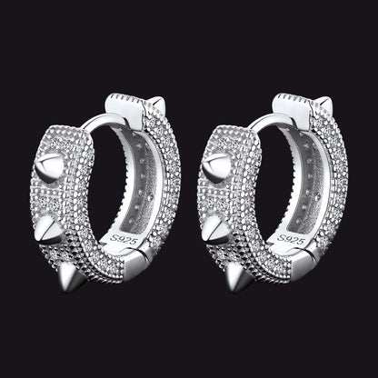 Punk Rivet Huggie Hoop Earrings for