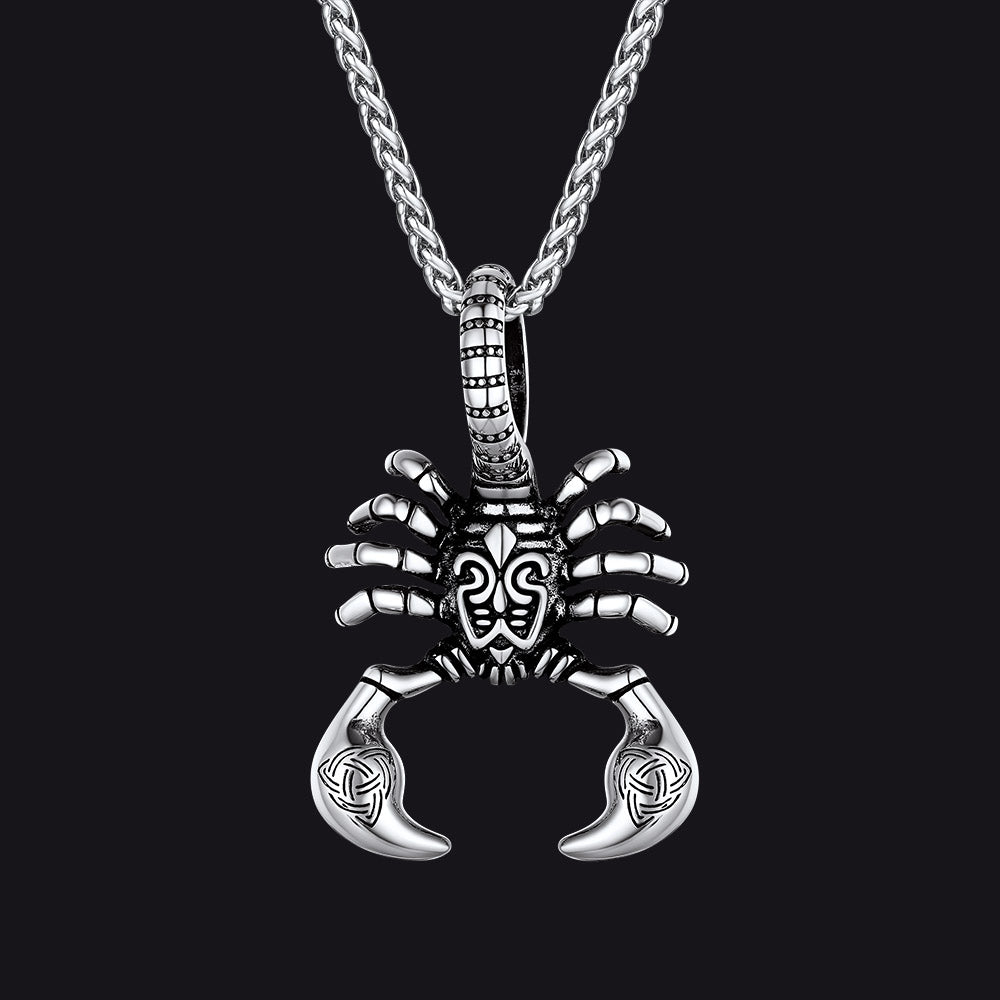 Celtic Knot Scorpion Pendant Necklace for