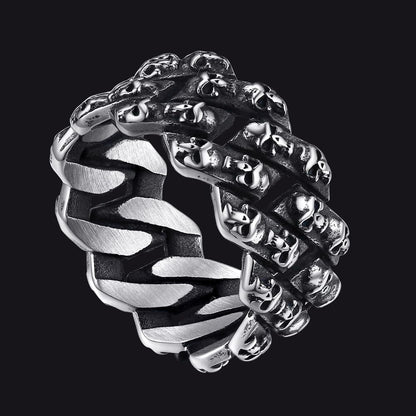 Stainless Steel Skull Chain Ring for
