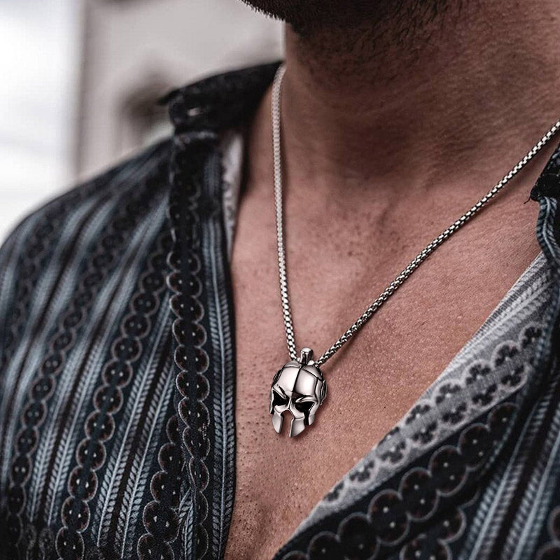 Flash Spartan Helmet Pendant Necklace Greece Jewelry for