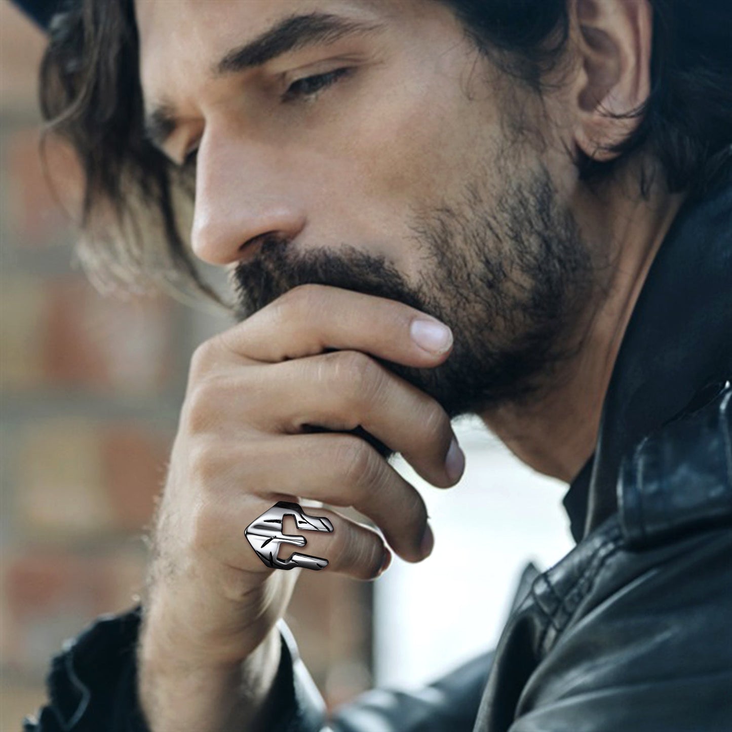 Spartan Warrior Mask Helmet Ring for