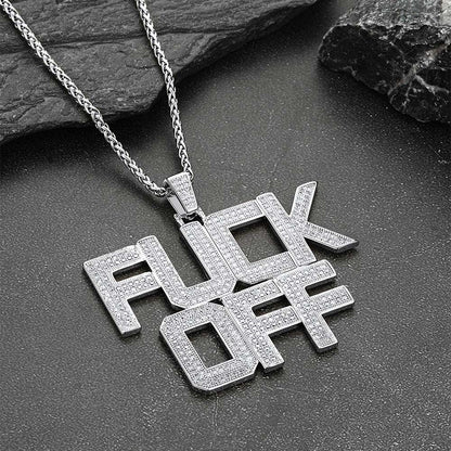 Faithheart F*ck Off Hip Hop Letter Pendant Necklace for