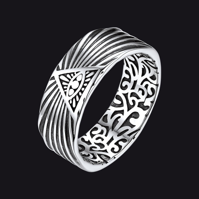 Silver All Seeing Eye Ring Celtic Knot Ring for
