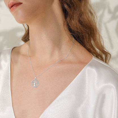 Sterling Silver Celtic Knot Tree of Life Necklace for