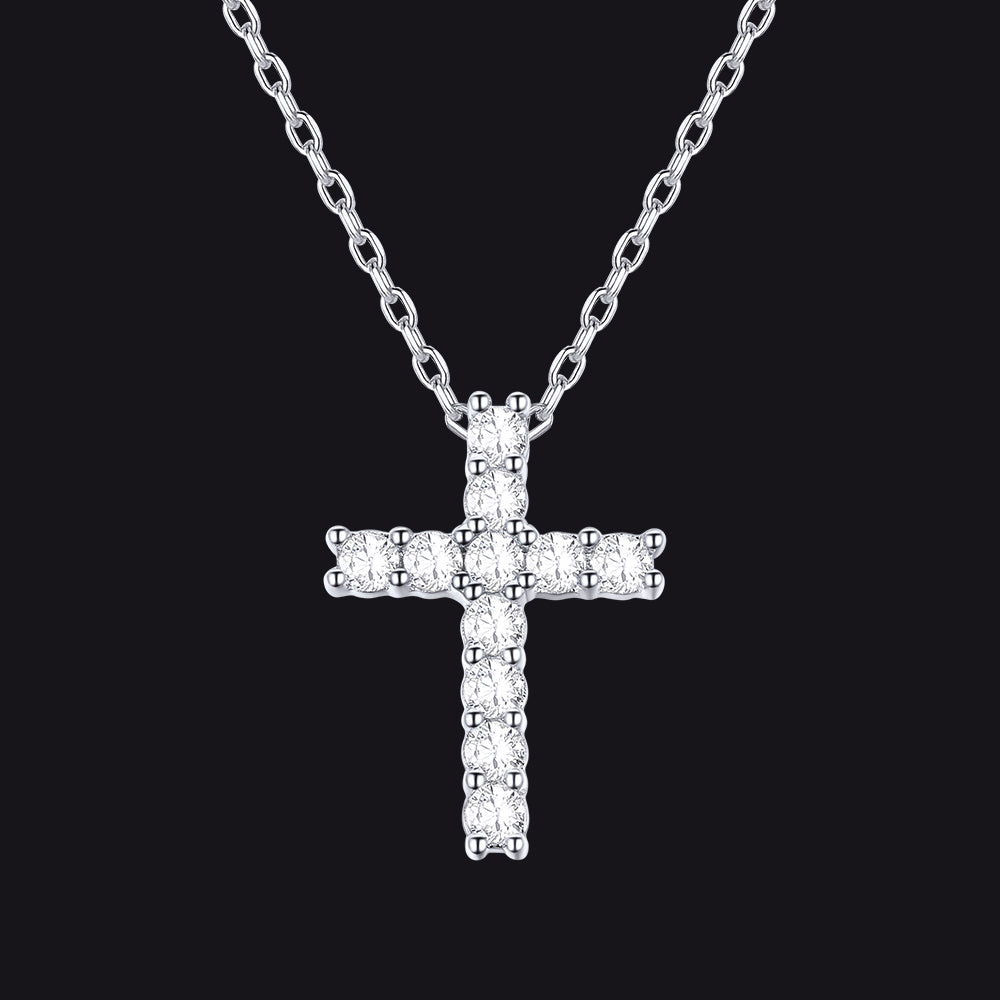 Faith Dainty Cross Pendant Necklace With Cz Gift for Mom Gift