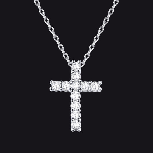 Faith Dainty Cross Pendant Necklace With Cz Gift for Mom Gift