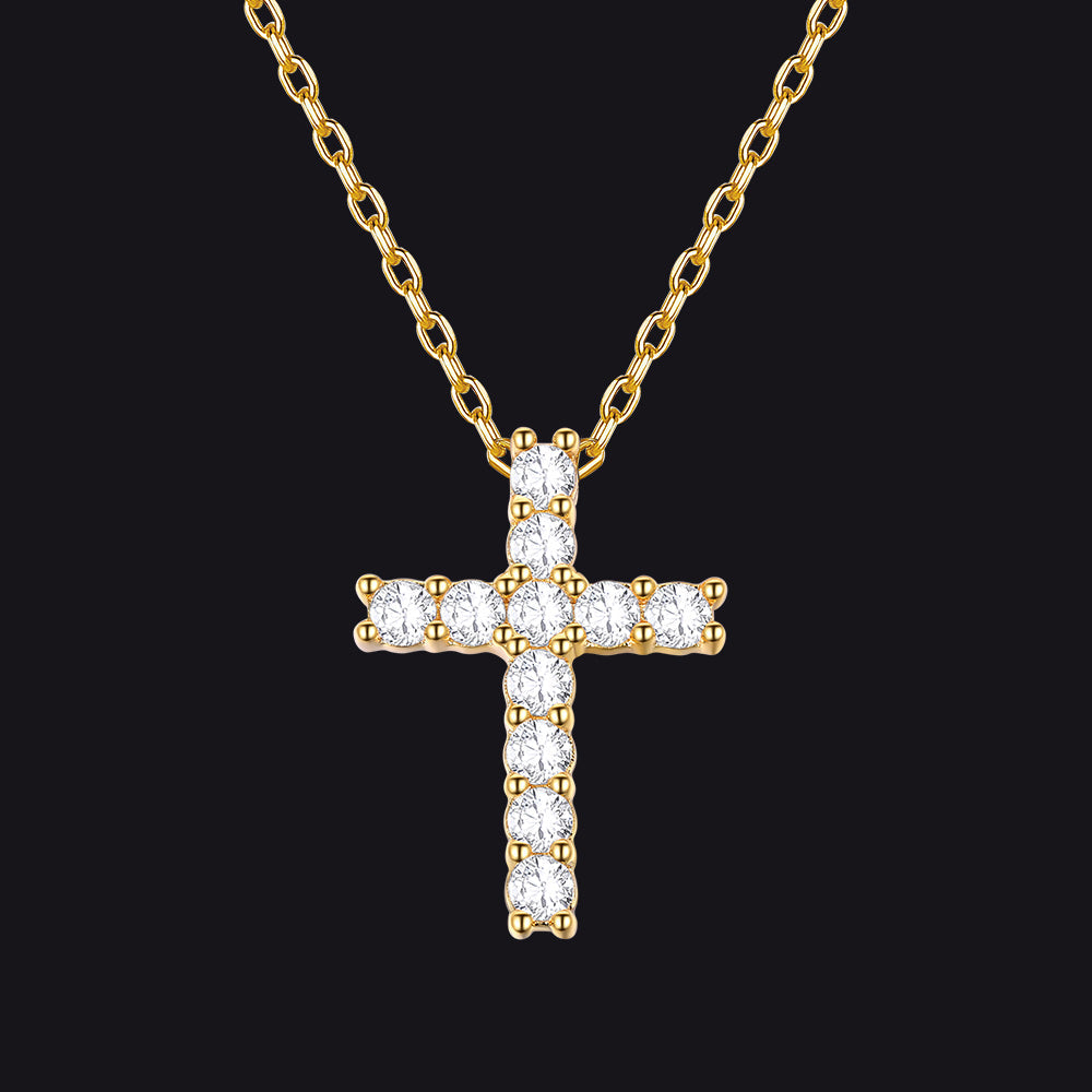 Faith Dainty Cross Pendant Necklace With Cz Gift for Mom Gift
