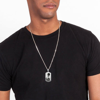 Customized Picture Dog Tag Necklace With Calendar Memorial Gift for