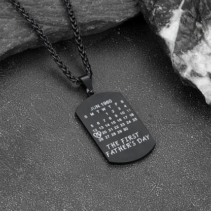 Customized Picture Dog Tag Necklace With Calendar Memorial Gift for