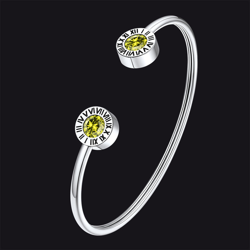 Roman Numerals Birthstone Bracelets for