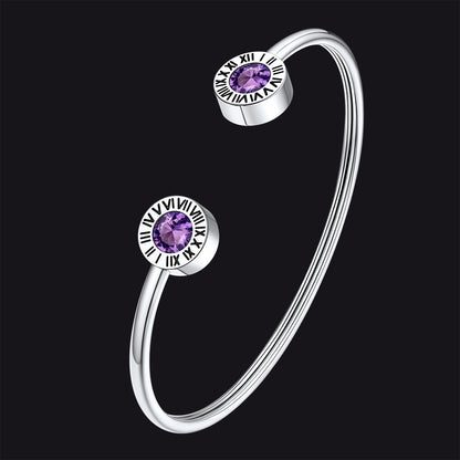 Roman Numerals Birthstone Bracelets for