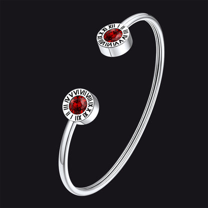 Roman Numerals Birthstone Bracelets for