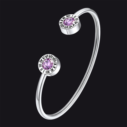 Roman Numerals Birthstone Bracelets for
