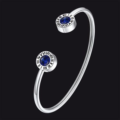 Roman Numerals Birthstone Bracelets for