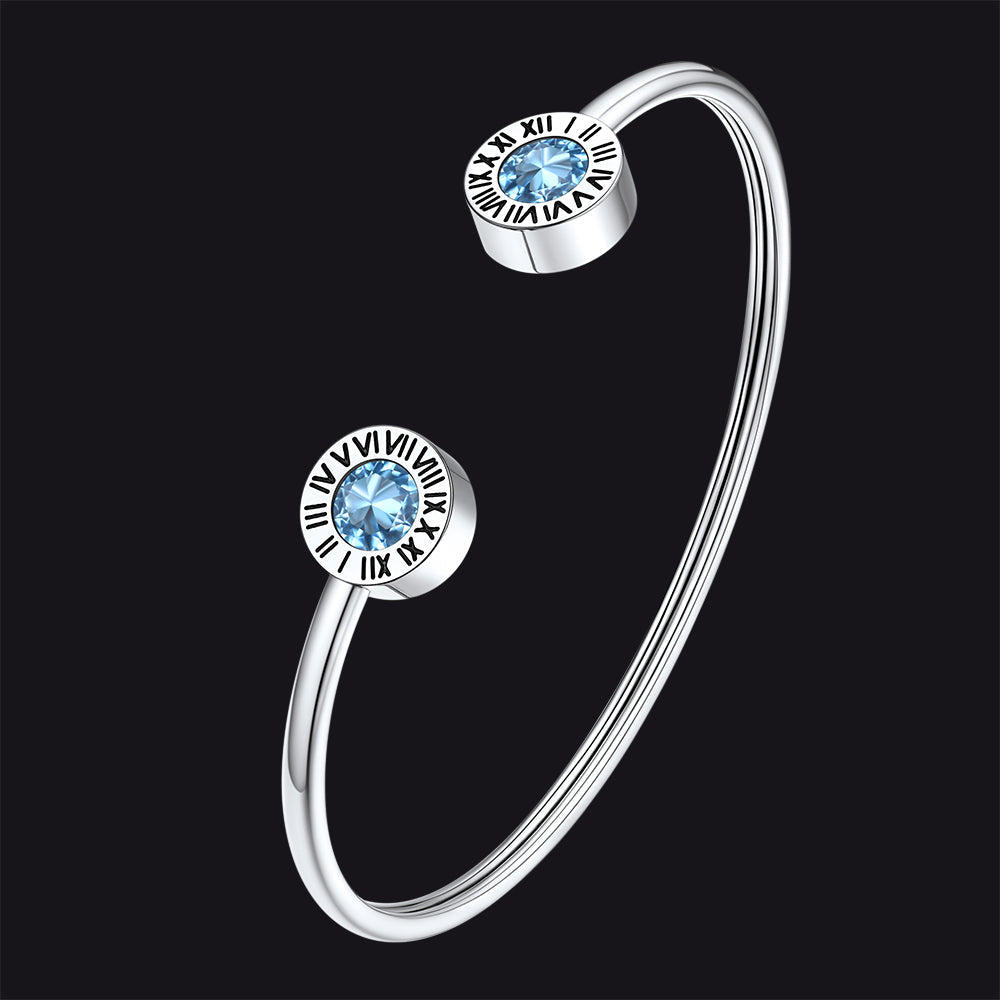 Roman Numerals Birthstone Bracelets for