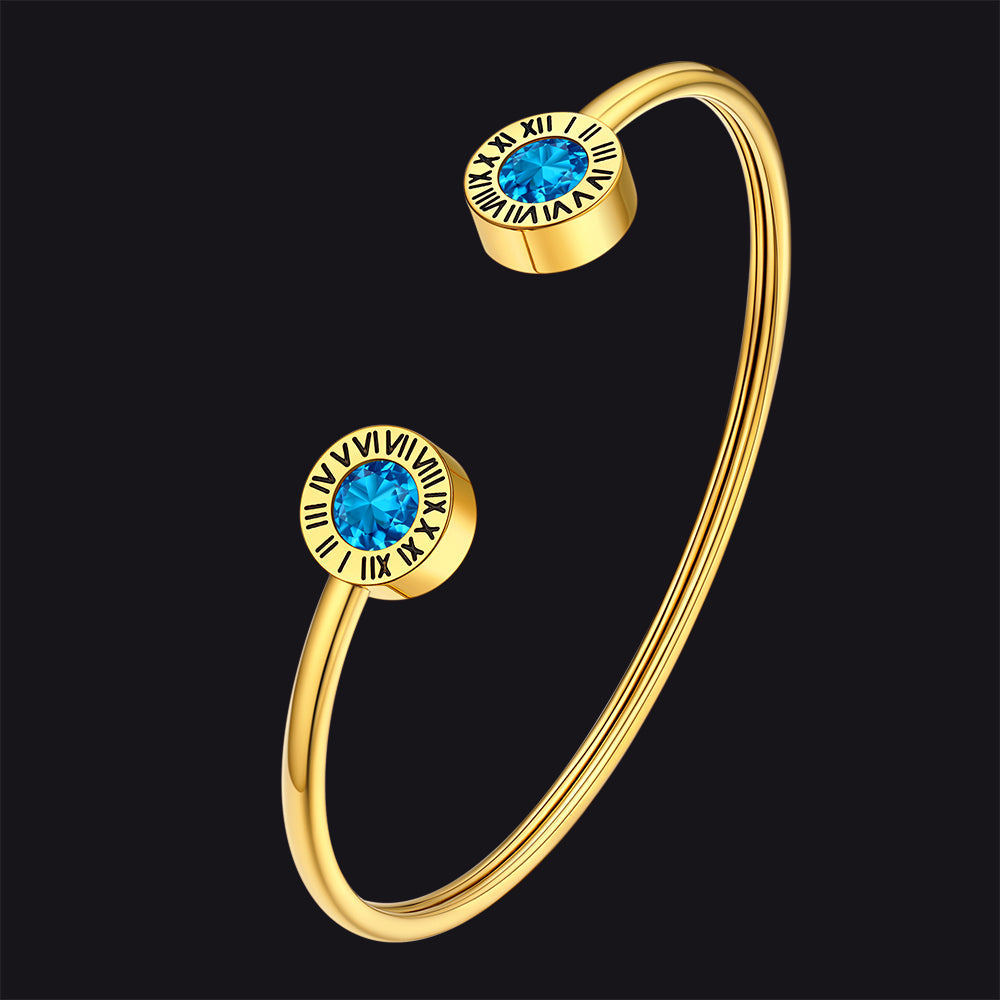Roman Numerals Birthstone Bracelets for