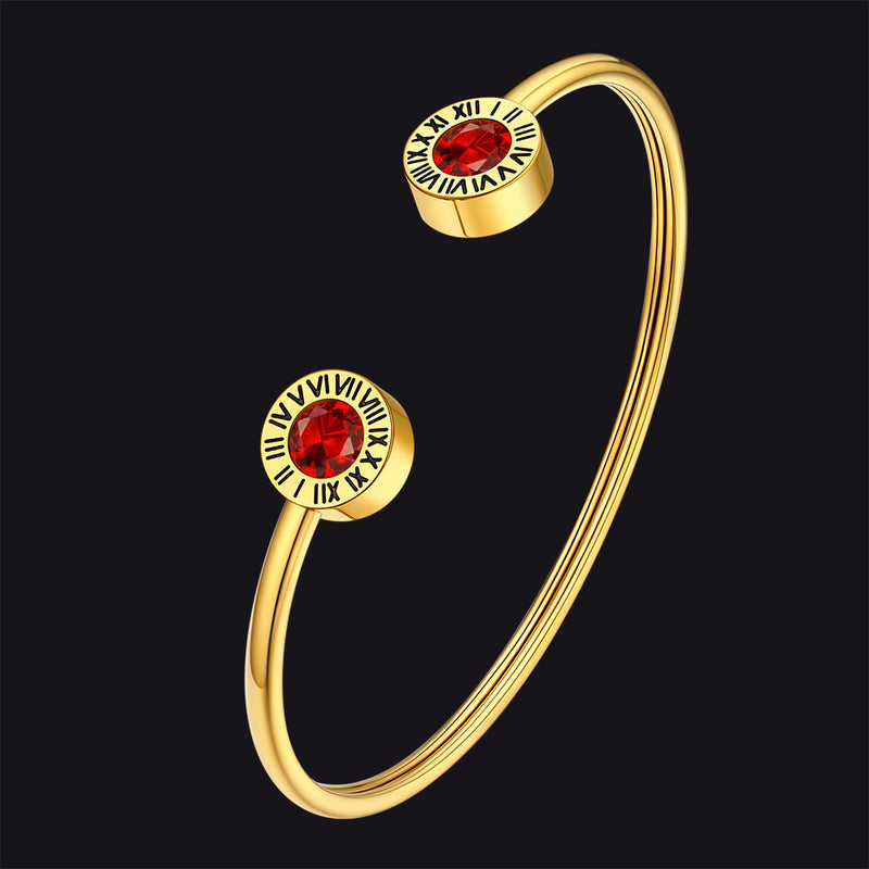 Roman Numerals Birthstone Bracelets for