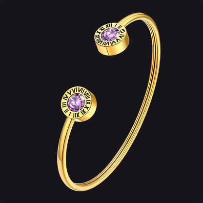Roman Numerals Birthstone Bracelets for