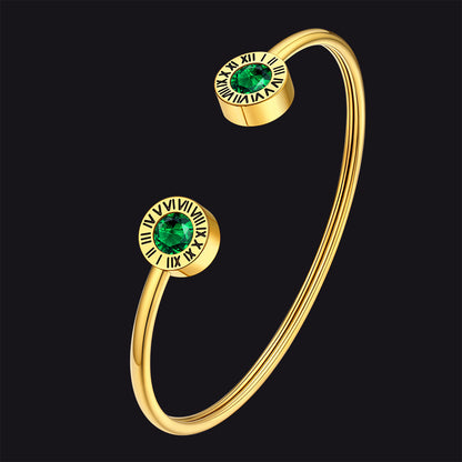 Roman Numerals Birthstone Bracelets for