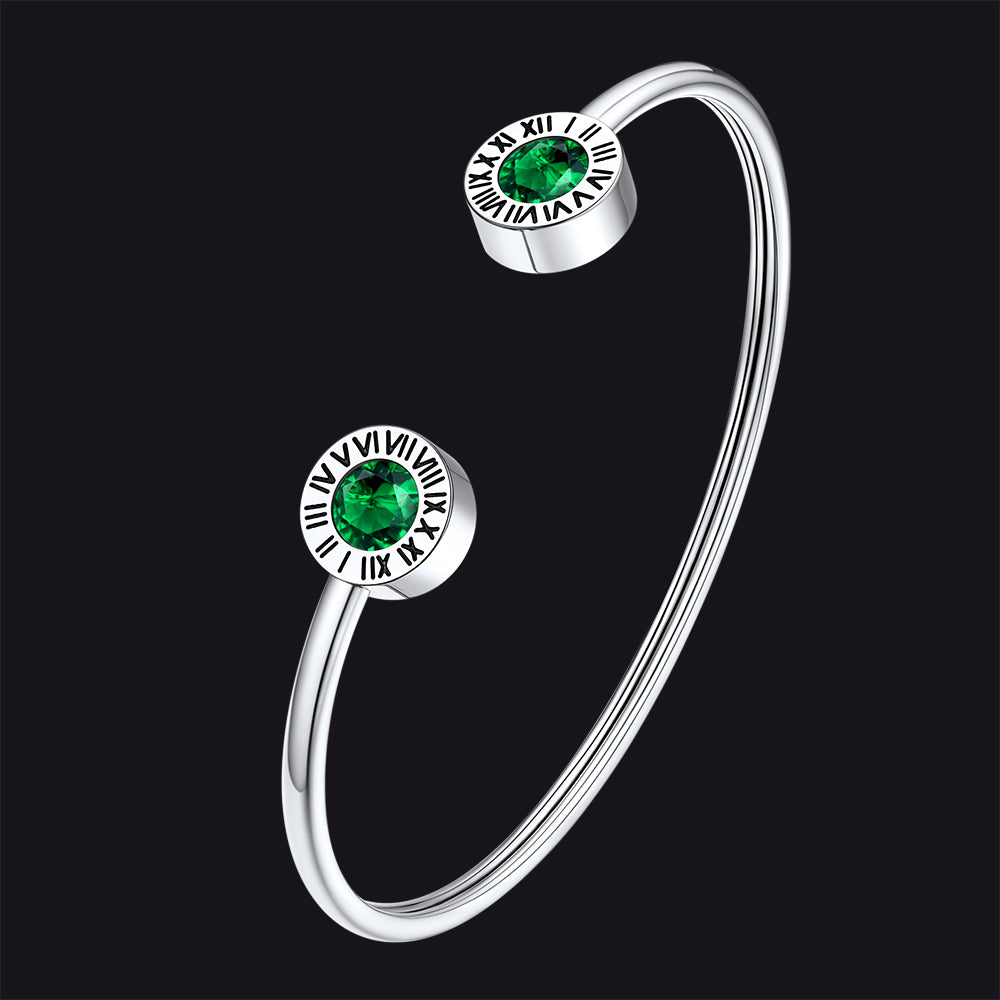 Roman Numerals Birthstone Bracelets for