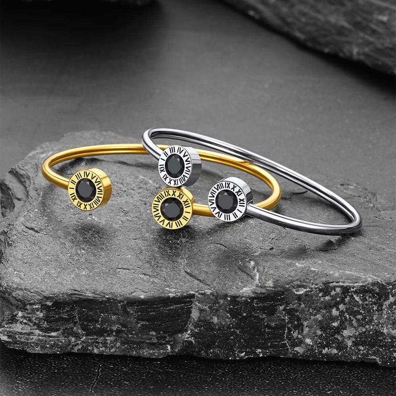 Roman Numerals Birthstone Bracelets for