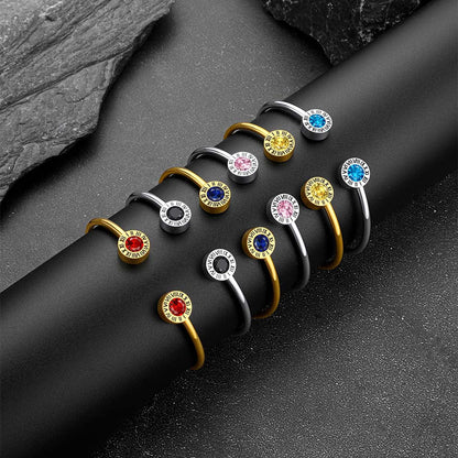 Roman Numerals Birthstone Bracelets for