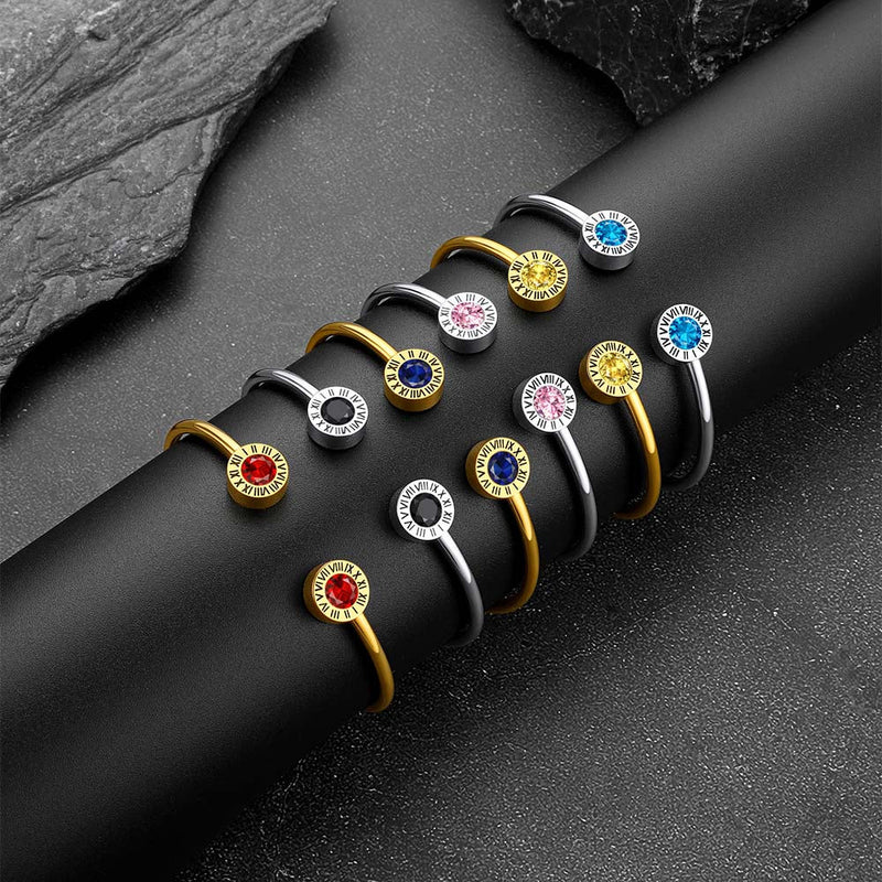 Roman Numerals Birthstone Bracelets for