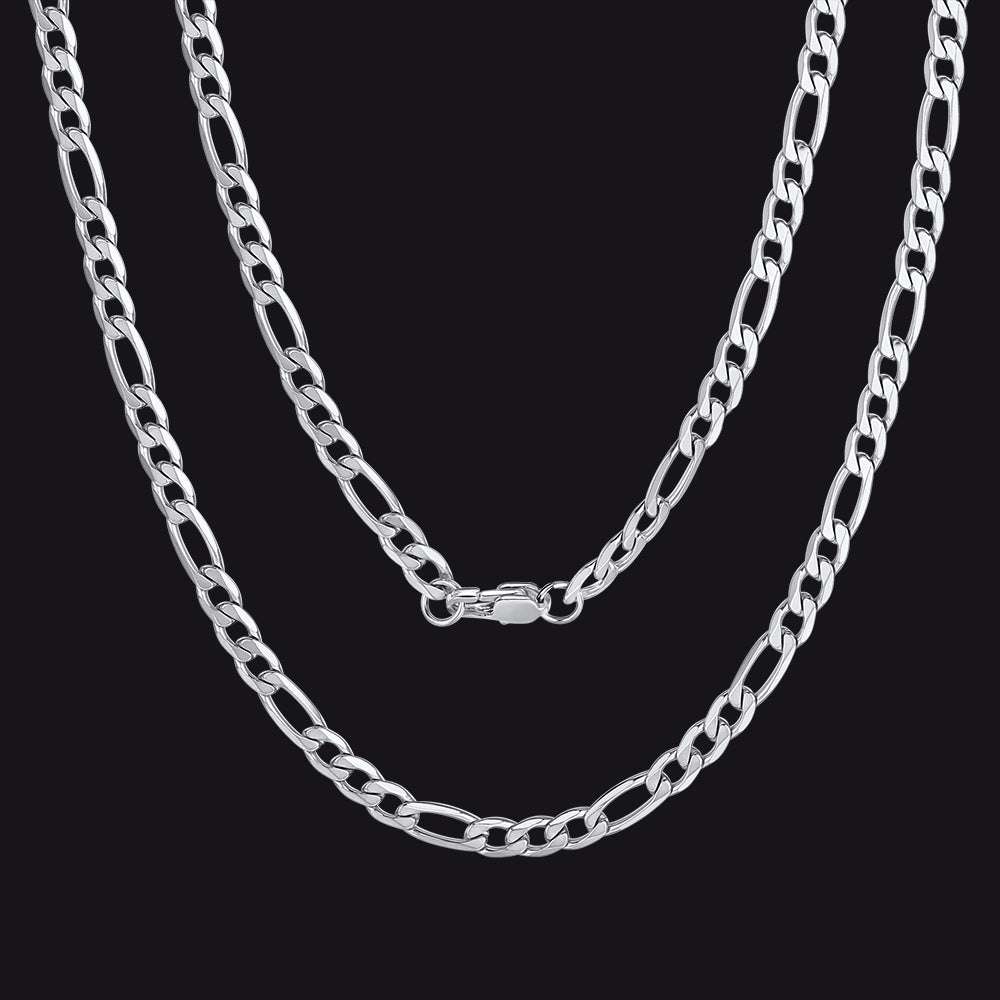 Figaro Link Chain Cuban Necklace for , 4/6/9/13 Mm Width