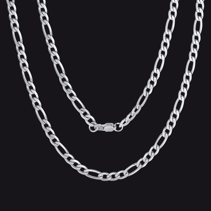 Figaro Link Chain Cuban Necklace for , 4/6/9/13 Mm Width