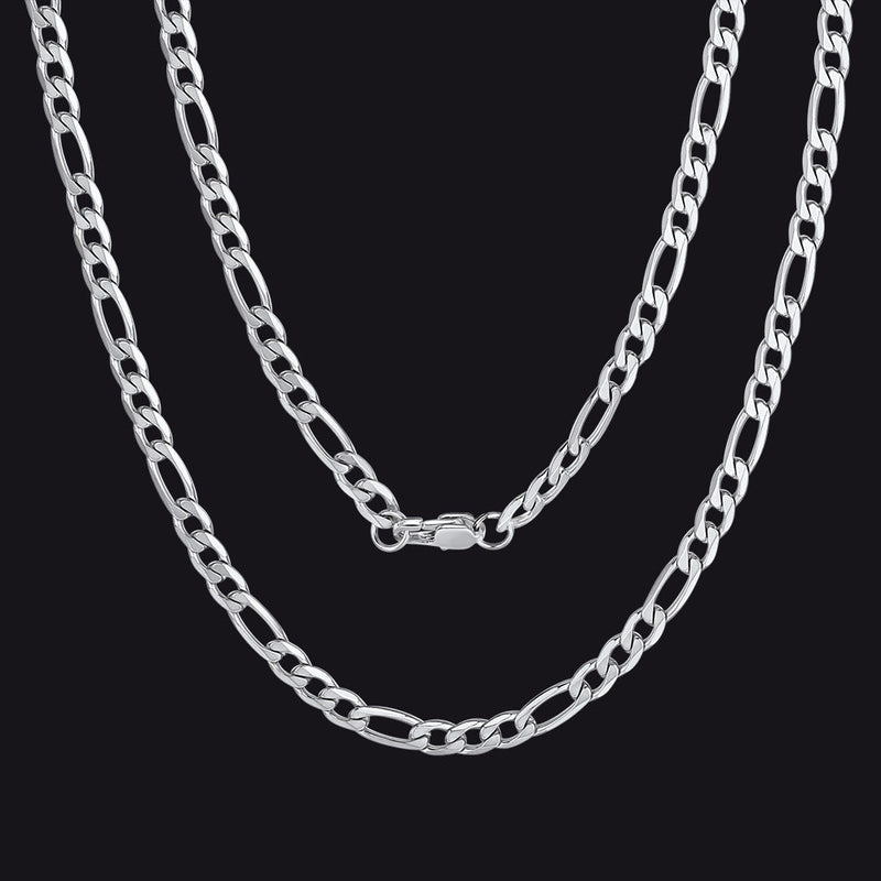 Figaro Link Chain Cuban Necklace for , 4/6/9/13 Mm Width