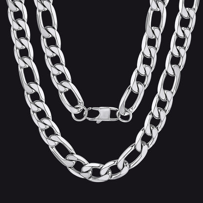 Figaro Link Chain Cuban Necklace for , 4/6/9/13 Mm Width