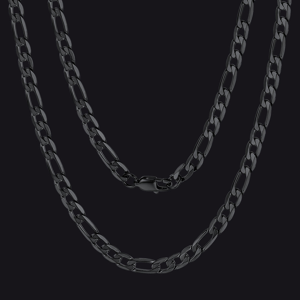 Figaro Link Chain Cuban Necklace for , 4/6/9/13 Mm Width