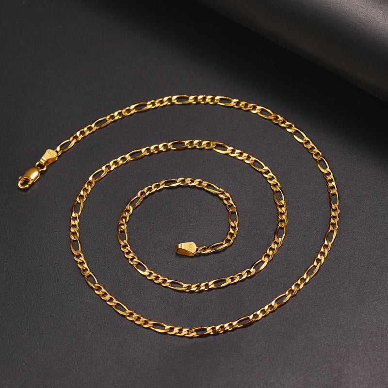 Figaro Link Chain Necklace in Sterling Silver