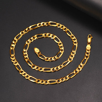 Figaro Link Chain Necklace in Sterling Silver