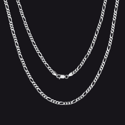 Figaro Link Chain Necklace in Sterling Silver