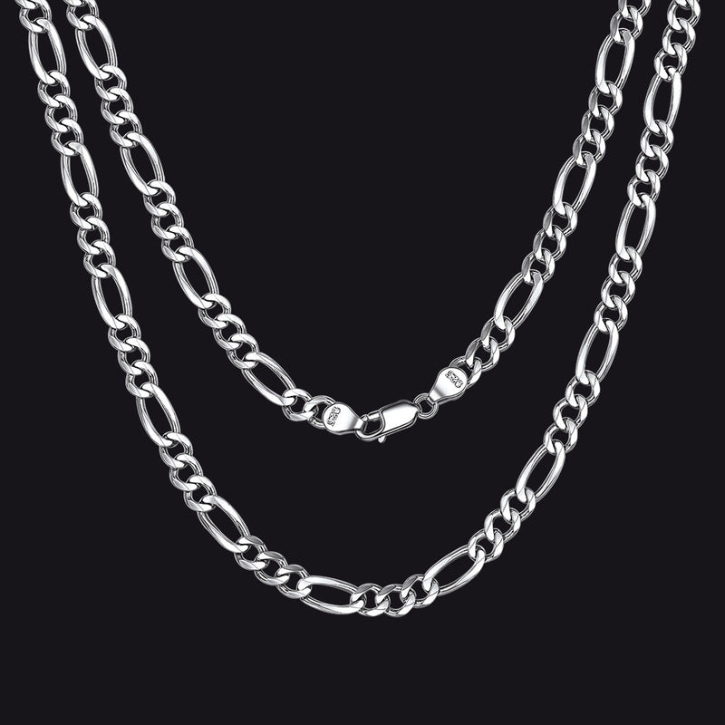 Figaro Link Chain Necklace in Sterling Silver